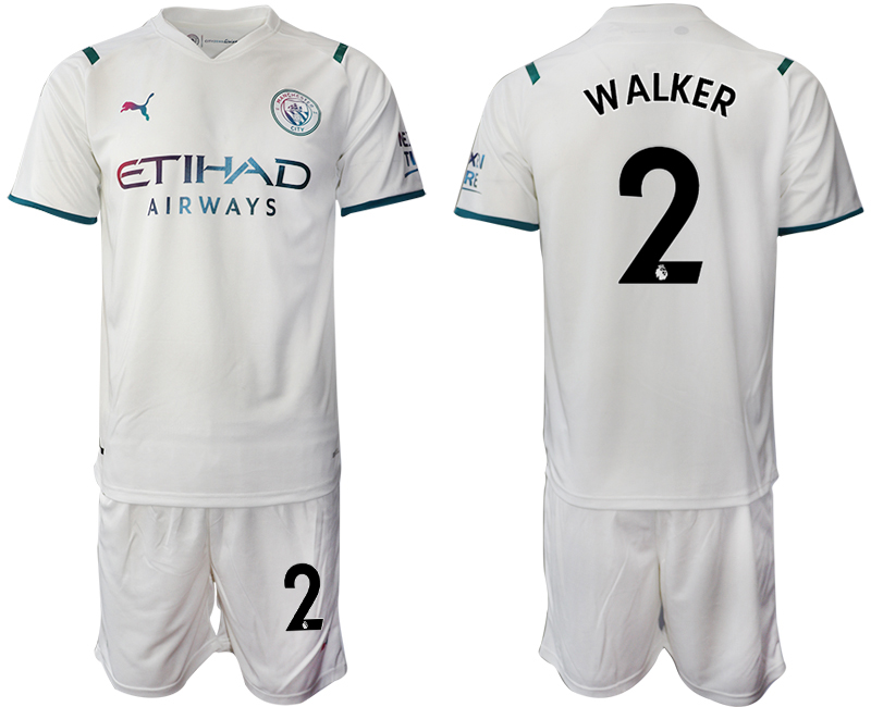 Men 2021-2022 Club Manchester City away White #2 Soccer Jersey->manchester city jersey->Soccer Club Jersey